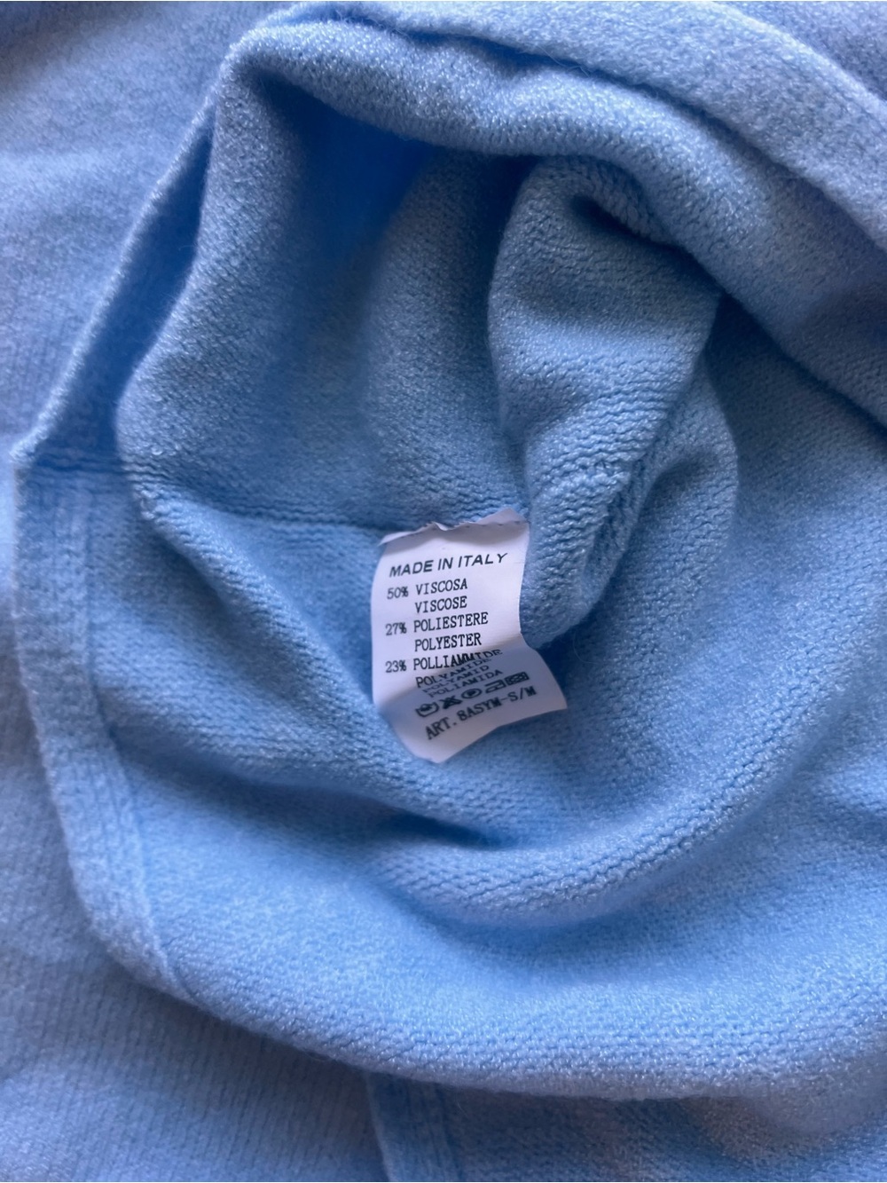 Light Blue Off-the-Shoulder Relaxed Knit Sweater - Picture 5 of 5